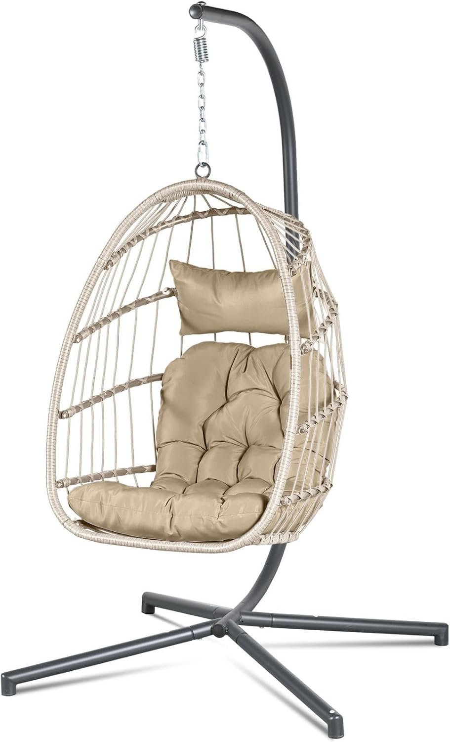Indoor/Outdoor Swing Hammock Chair with Plush, Washable Cushions